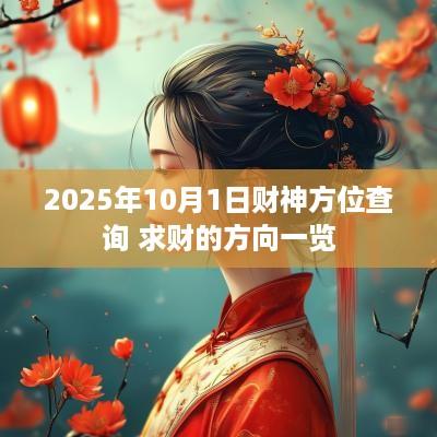 2025年10月1日财神方位查询 求财的方向一览