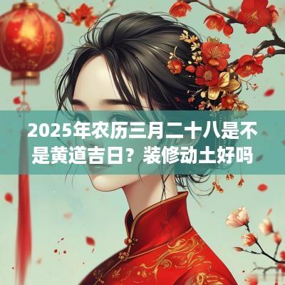 2025年农历三月二十八是不是黄道吉日？装修动土好吗？