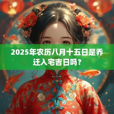 2025年农历八月十五日是乔迁入宅吉日吗？