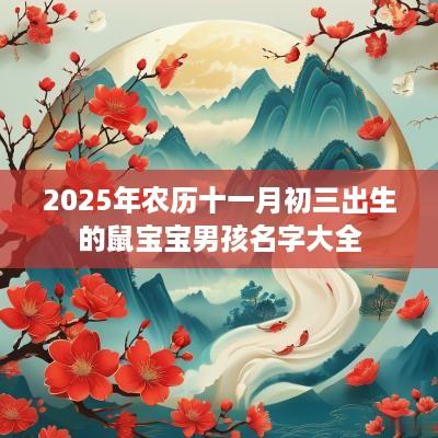 2025年农历十一月初三出生的鼠宝宝男孩名字大全