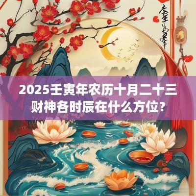 2025壬寅年农历十月二十三财神各时辰在什么方位？
