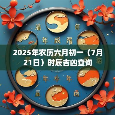 2025年农历六月初一（7月21日）时辰吉凶查询