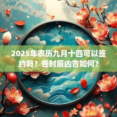 2025年农历九月十四可以签约吗？各时辰凶吉如何？