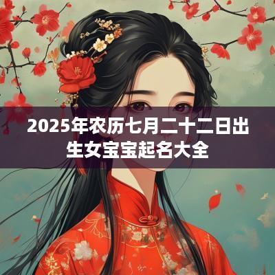 2025年农历七月二十二日出生女宝宝起名大全