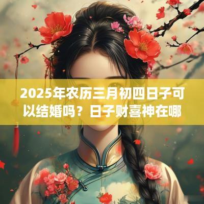2025年农历三月初四日子可以结婚吗？日子财喜神在哪？