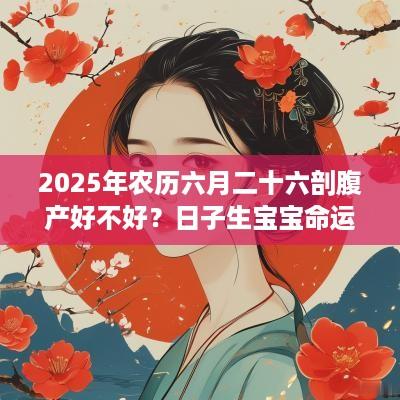2025年农历六月二十六剖腹产好不好？日子生宝宝命运？