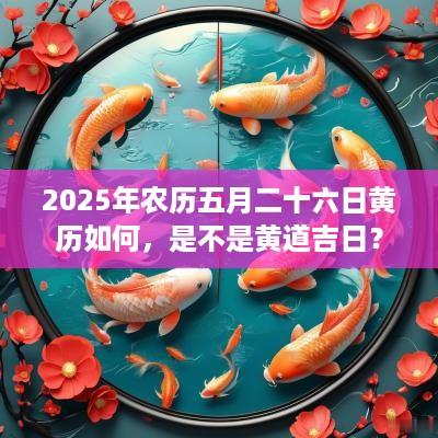 2025年农历五月二十六日黄历如何，是不是黄道吉日？