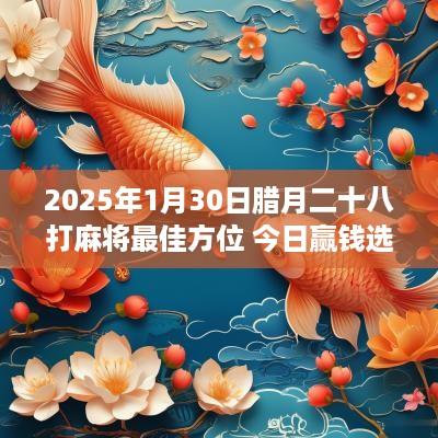 2025年1月30日腊月二十八打麻将最佳方位 今日赢钱选哪方