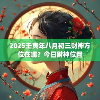 2025壬寅年八月初三财神方位在哪？今日财神位置