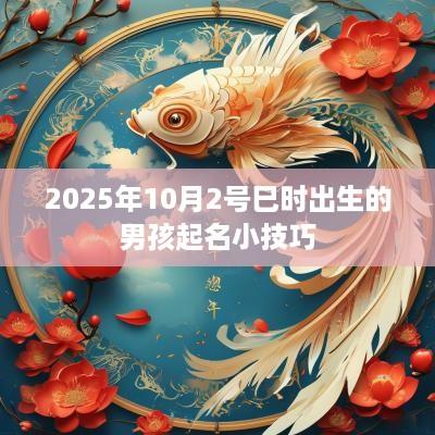 2025年10月2号巳时出生的男孩起名小技巧