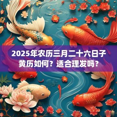 2025年农历三月二十六日子黄历如何？适合理发吗？
