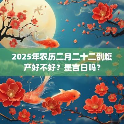 2025年农历二月二十二剖腹产好不好？是吉日吗？