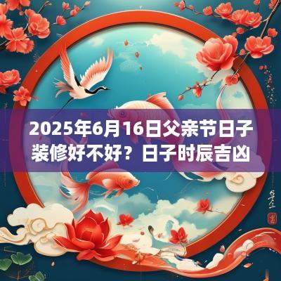 2025年6月16日父亲节日子装修好不好？日子时辰吉凶如何？