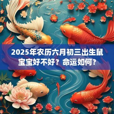 2025年农历六月初三出生鼠宝宝好不好？命运如何？