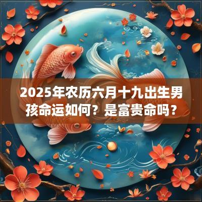 2025年农历六月十九出生男孩命运如何？是富贵命吗？