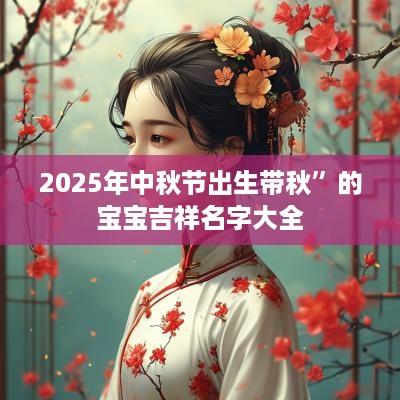 2025年中秋节出生带秋”的宝宝吉祥名字大全