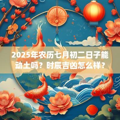 2025年农历七月初二日子能动土吗？时辰吉凶怎么样？