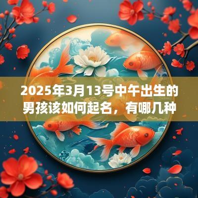 2025年3月13号中午出生的男孩该如何起名，有哪几种方法？