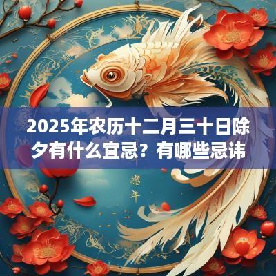 2025年农历十二月三十日除夕有什么宜忌？有哪些忌讳