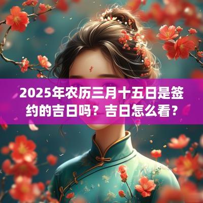 2025年农历三月十五日是签约的吉日吗？吉日怎么看？