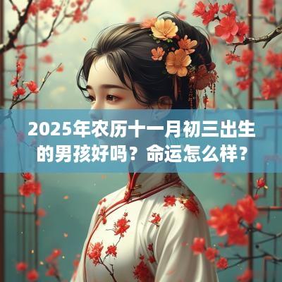 2025年农历十一月初三出生的男孩好吗？命运怎么样？