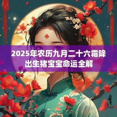 2025年农历九月二十六霜降出生猪宝宝命运全解