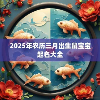 2025年农历三月出生鼠宝宝起名大全