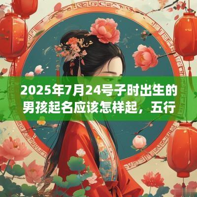 2025年7月24号子时出生的男孩起名应该怎样起，五行是什么