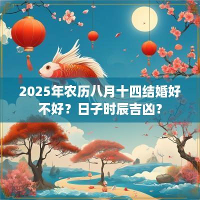 2025年农历八月十四结婚好不好？日子时辰吉凶？