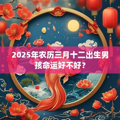 2025年农历三月十二出生男孩命运好不好？