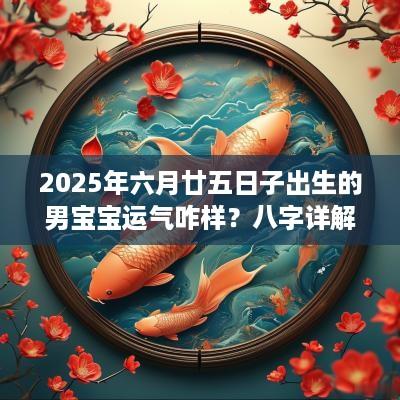 2025年六月廿五日子出生的男宝宝运气咋样？八字详解