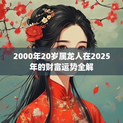 2000年20岁属龙人在2025年的财富运势全解