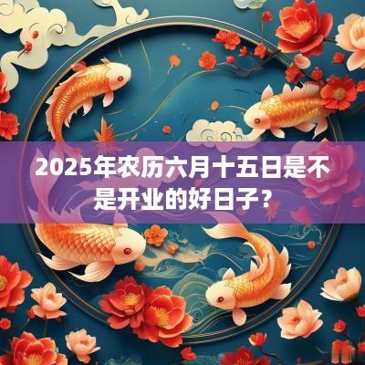 2025年农历六月十五日是不是开业的好日子？