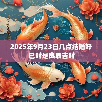 2025年9月23日几点结婚好 巳时是良辰吉时