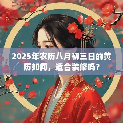 2025年农历八月初三日的黄历如何，适合装修吗？