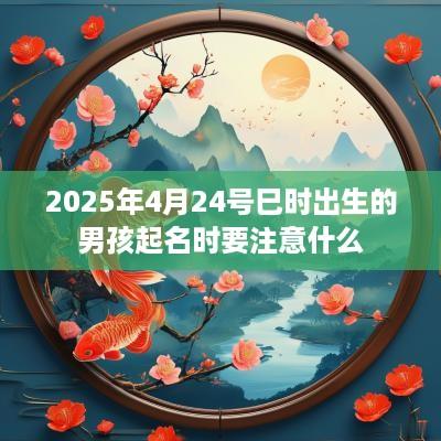 2025年4月24号巳时出生的男孩起名时要注意什么