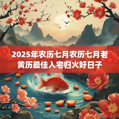 2025年农历七月农历七月老黄历最佳入宅归火好日子 2025年农历七月农历七月老黄历最佳入宅归火好日子