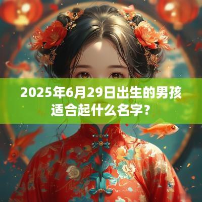 2025年6月29日出生的男孩适合起什么名字？