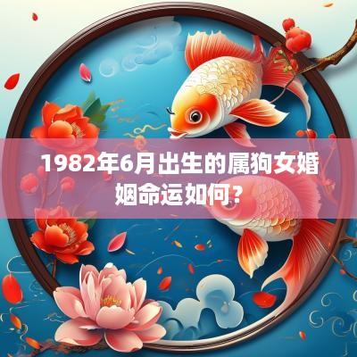 1982年6月出生的属狗女婚姻命运如何？