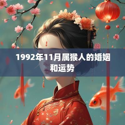 1992年11月属猴人的婚姻和运势