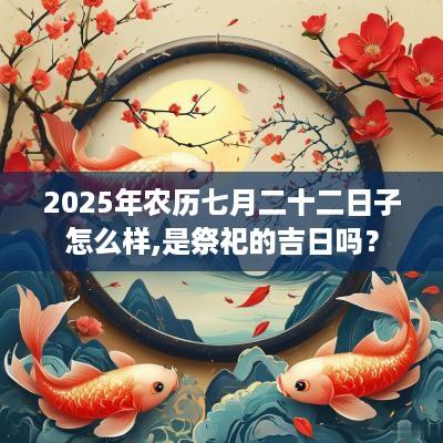 2025年农历七月二十二日子怎么样,是祭祀的吉日吗？
