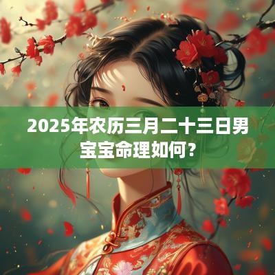 2025年农历三月二十三日男宝宝命理如何？