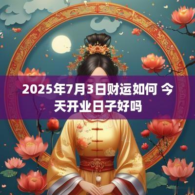 2025年7月3日财运如何 今天开业日子好吗