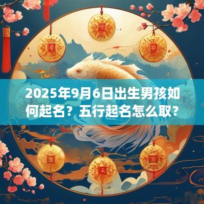 2025年9月6日出生男孩如何起名？五行起名怎么取？