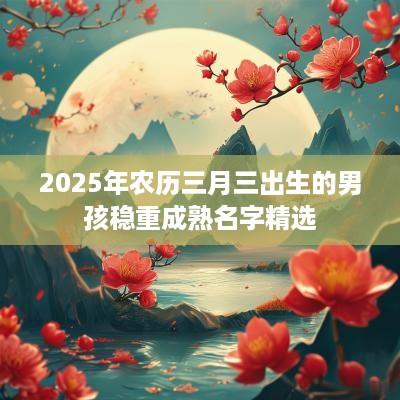 2025年农历三月三出生的男孩稳重成熟名字精选