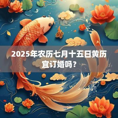 2025年农历七月十五日黄历宜订婚吗？