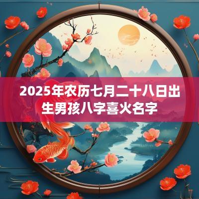 2025年农历七月二十八日出生男孩八字喜火名字