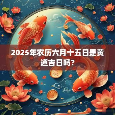 2025年农历六月十五日是黄道吉日吗？