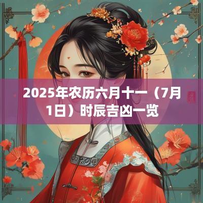 2025年农历六月十一（7月1日）时辰吉凶一览
