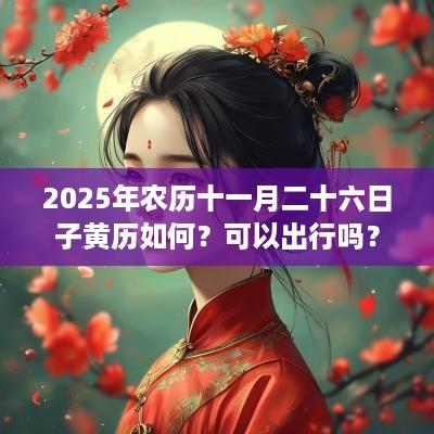 2025年农历十一月二十六日子黄历如何？可以出行吗？